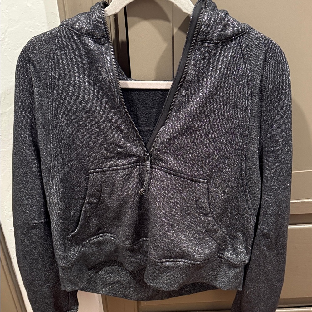 Lululemon black (with sparkle) oversized half zip scuba